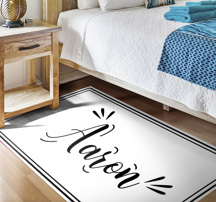 Minimalistic custom name bedroom vinyl rug - TenStickers