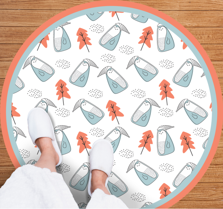 Cute Animal Pattern nursery vinyl rug - TenStickers