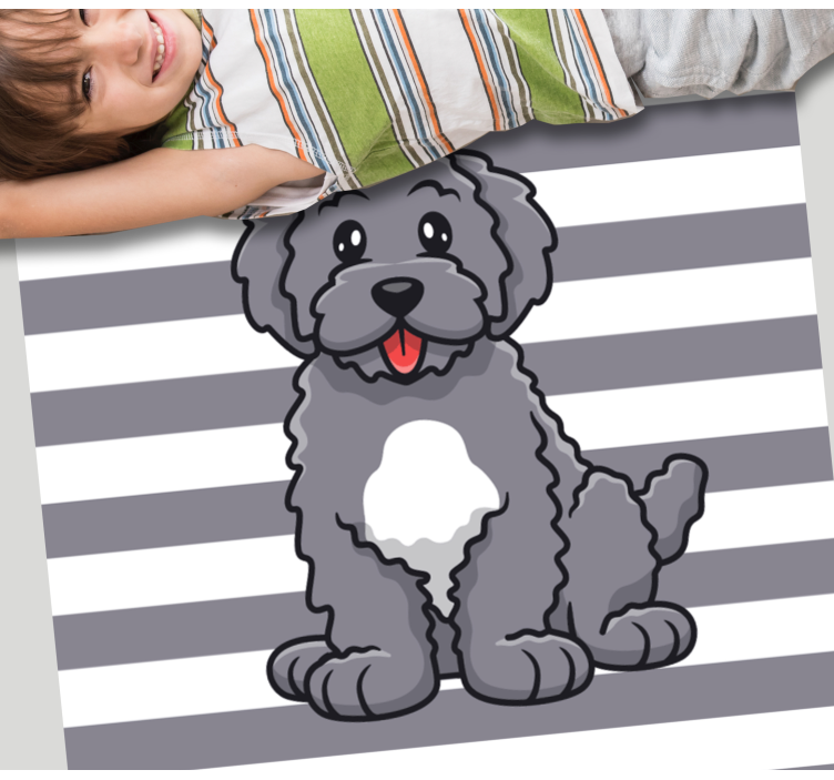 Cute Dog Illustration animal vinyl rug - TenStickers