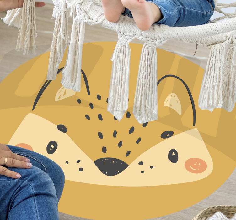 Cute Fox Face nursery vinyl rug - TenStickers