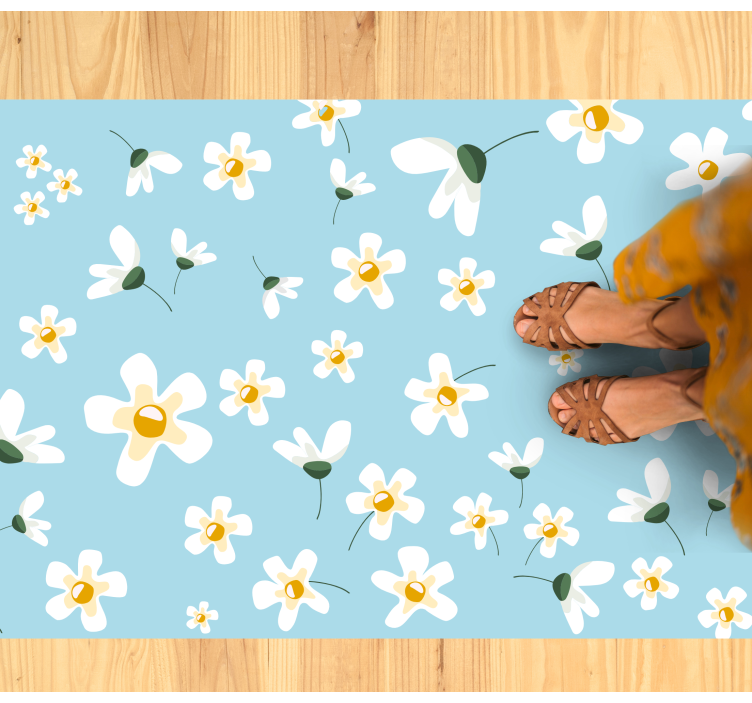 Daisy Blossom Pattern flower vinyl rug - TenStickers