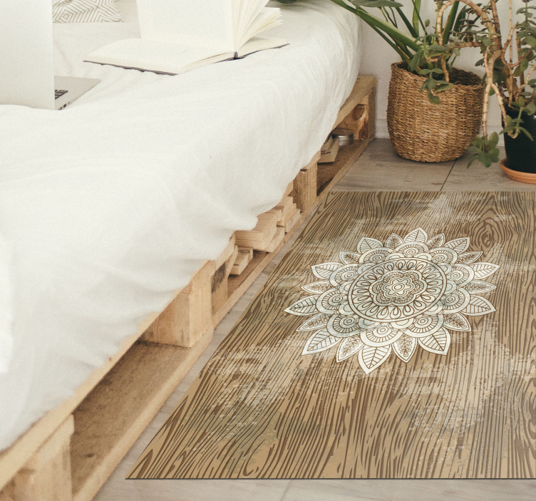 Decorative Floral Patterned vinyl rug - TenStickers