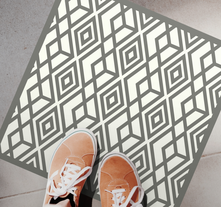Diamond Emblem geometric vinyl rug - TenStickers