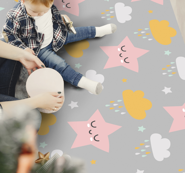 Dreamy Sky Pattern nursery vinyl rug - TenStickers