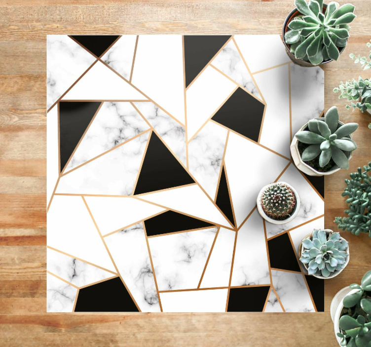 elegant black and white texture modern rug - TenStickers