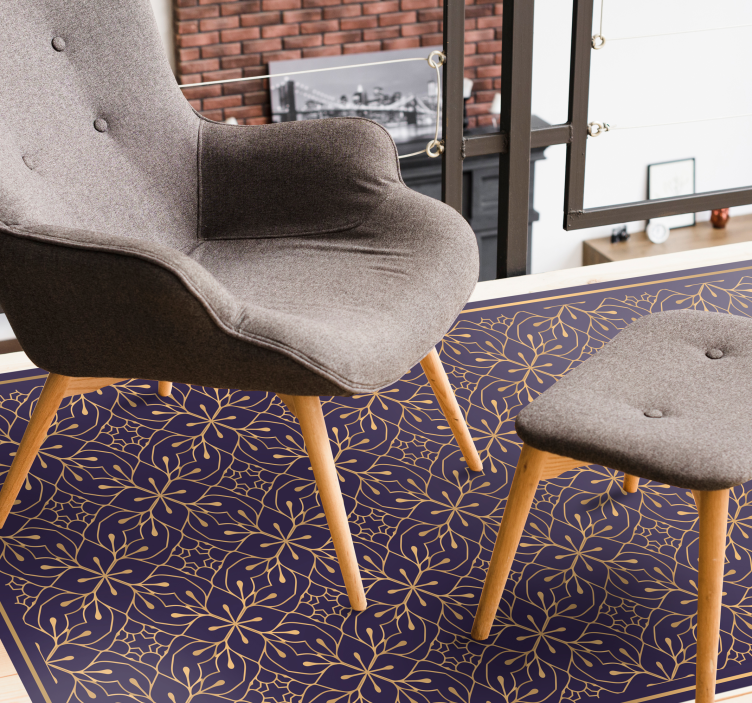 Elegant Floral Concept flower vinyl rug - TenStickers