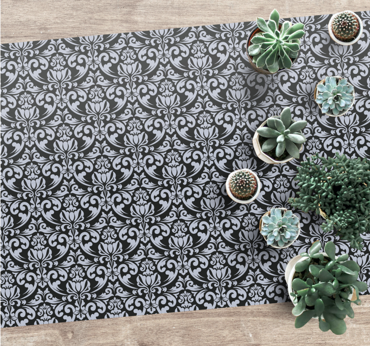Enduring Botanical Inspiration tile vinyl rug - TenStickers