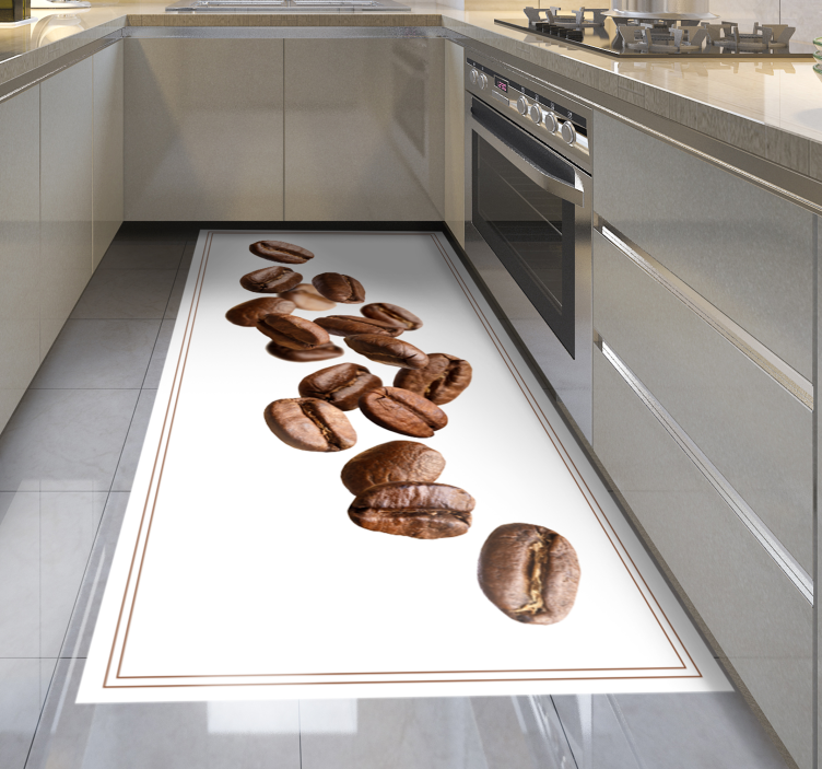 falling coffee beans modern rug - TenStickers