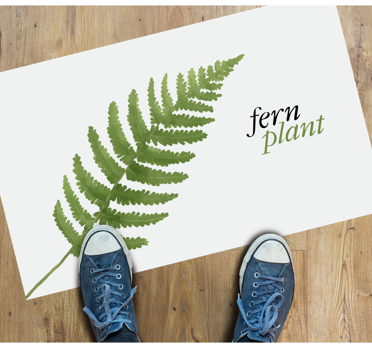 Fern plant design flower vinyl rug - TenStickers