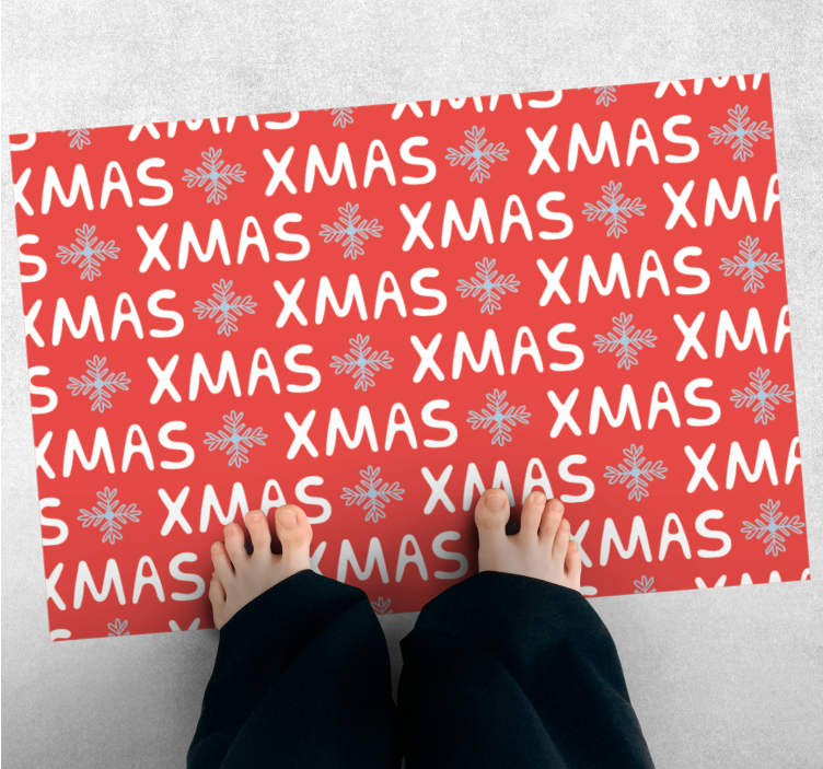 Festive XMAS Pattern christmas vinyl rug - TenStickers