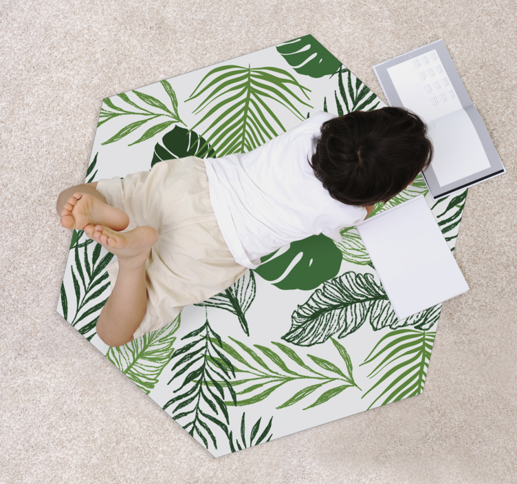 Fine leaf modern vinyl rug - TenStickers