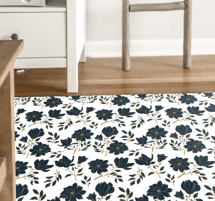 Floral beauty design flower vinyl rug - TenStickers