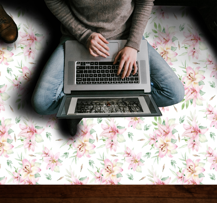 Floral Blossom Elegance flower vinyl rug - TenStickers