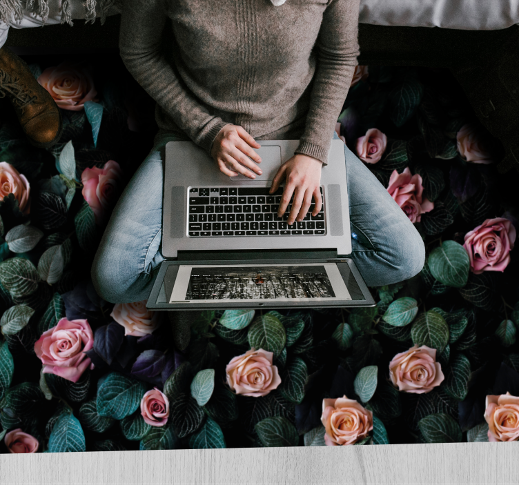 Floral Botanic Imagery floral vinyl rug - TenStickers