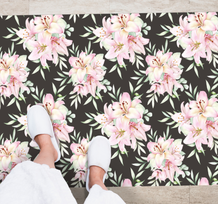 Floral Delicacy flower vinyl rug - TenStickers