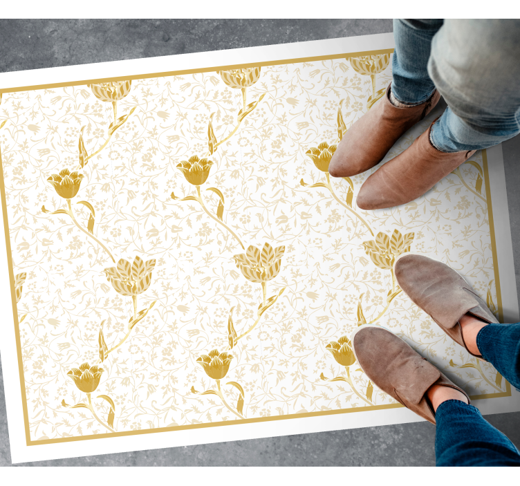 Floral Elegance floral vinyl rug - TenStickers