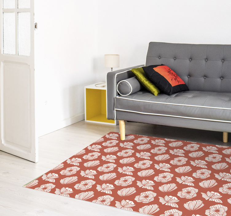 Floral Element flower vinyl rug - TenStickers