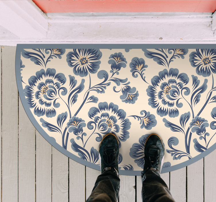 Floral Entrance Enhancer flower vinyl rug - TenStickers