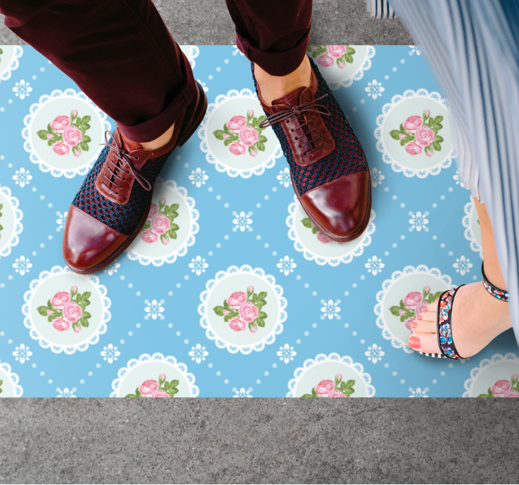 Floral Lace Pattern vintage rug - TenStickers