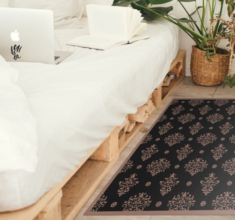 Floral Ornamental flower vinyl rug - TenStickers