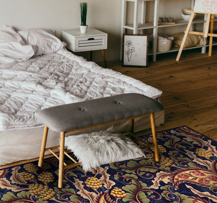 Floral Ornamentation flower vinyl rug - TenStickers