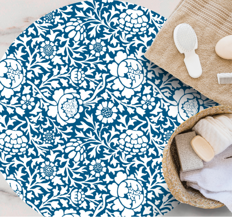 Floral Pattern Style flower vinyl rug - TenStickers