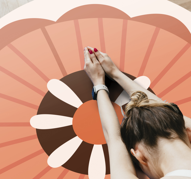 Floral round Nordic style geometric rugs - TenStickers