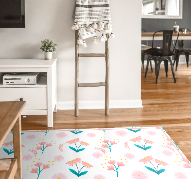 Floral Spring Bloom flower vinyl rug - TenStickers