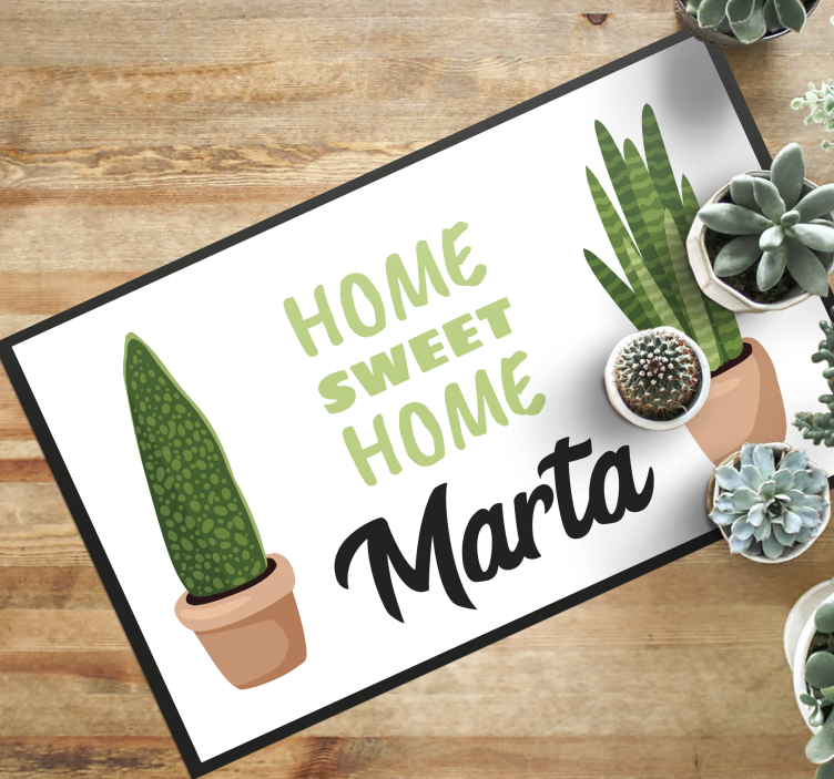 Flowerpot personalised mat - TenStickers
