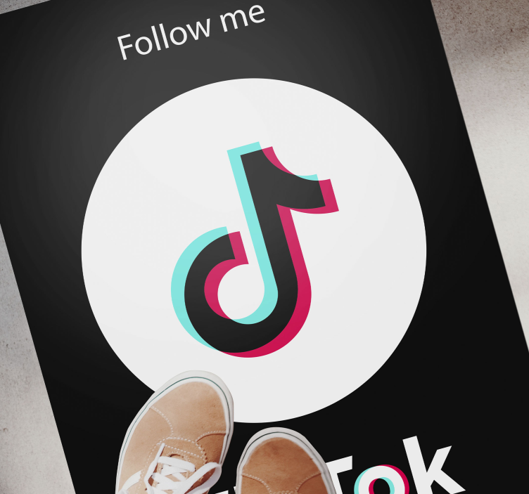 Follow me on Tiktok custom rug - TenStickers