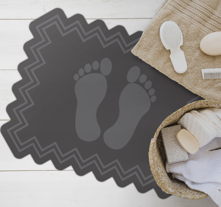 Footprint Bathmat bathroom vinyl rug - TenStickers