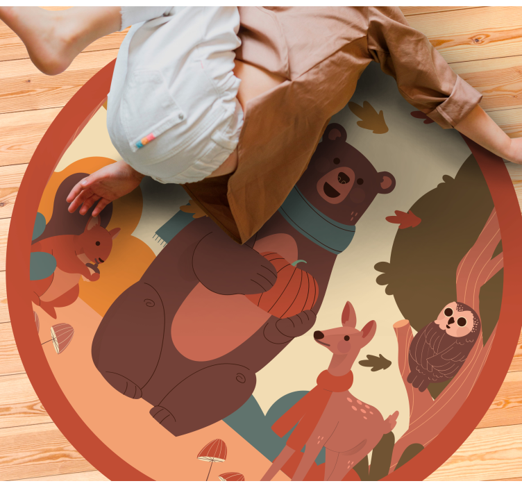 Forest Animal Friends nursery vinyl rug - TenStickers