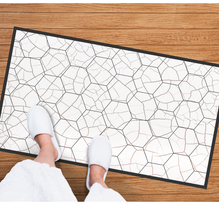 Cracked Stone Pattern geometric vinyl rug - TenStickers
