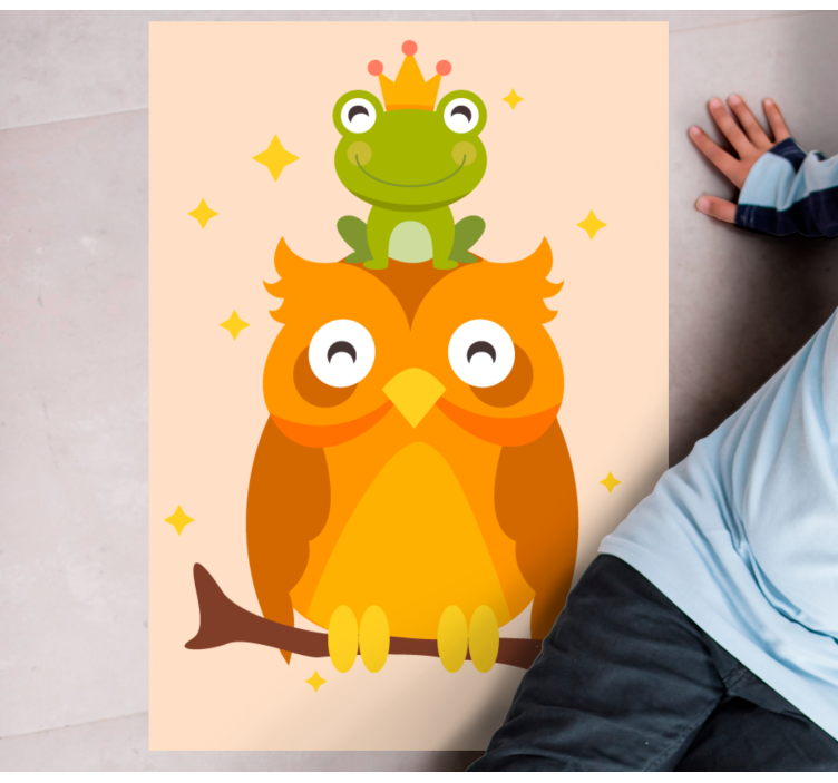 Friendly Owl Duo kids vinyl rug - TenStickers