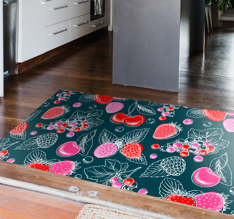 Fruit array illustration kitchen vinyl rug - TenStickers