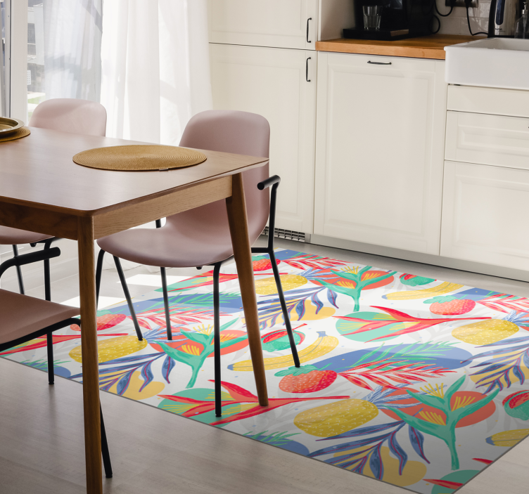 Fruits pattern kitchen floor tiles carpet - TenStickers