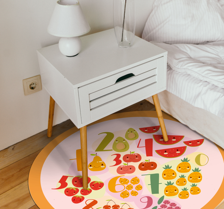 Fruity Counting Circle gaming vinyl rug - TenStickers