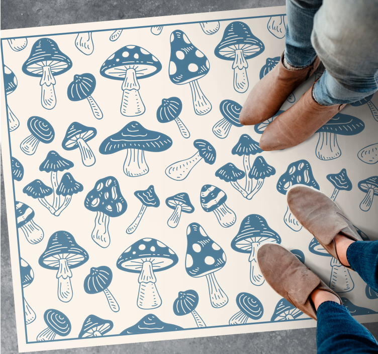 Fungi Patterned Chic nature vinyl rug - TenStickers