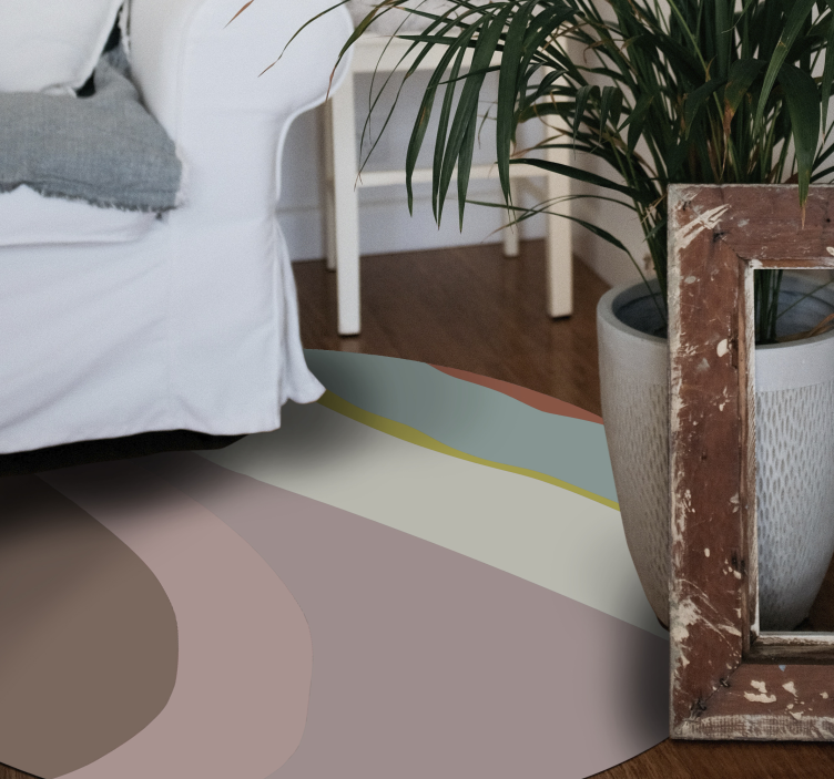 Gentle Hue Currents circular vinyl rug - TenStickers