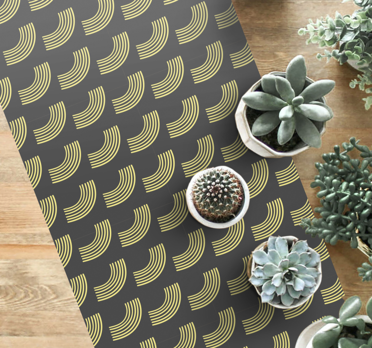 Geometric Arc Patterns stripes vinyl rug - TenStickers