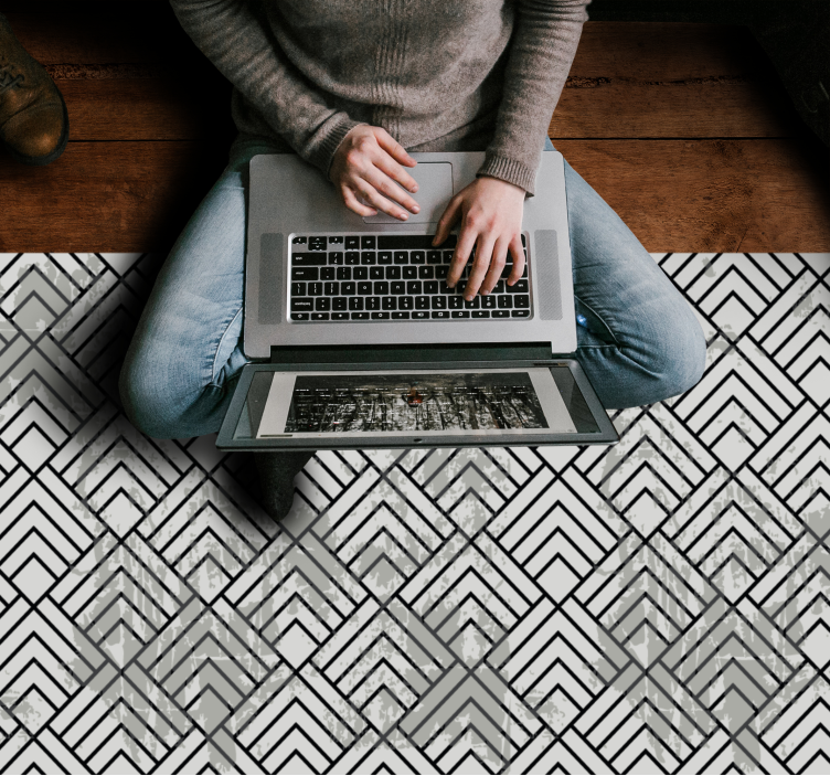 Geometric Chevron geometric vinyl rug - TenStickers