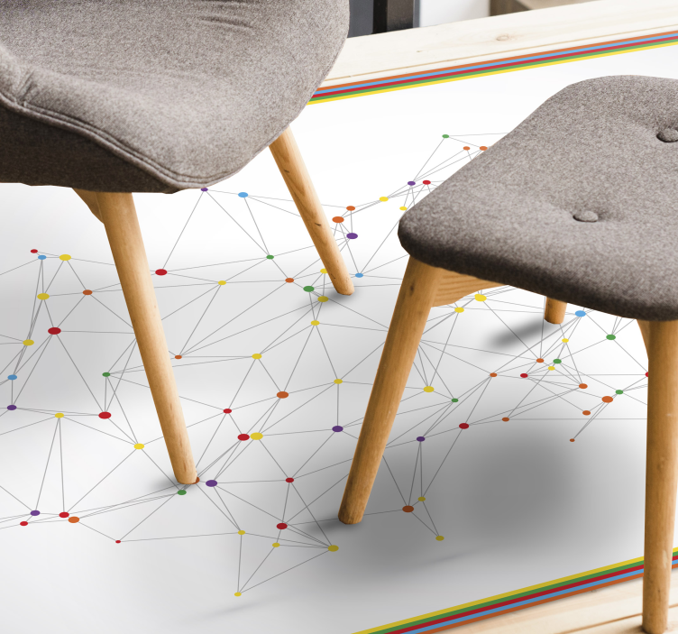 Geometric Connections geometric vinyl rug - TenStickers