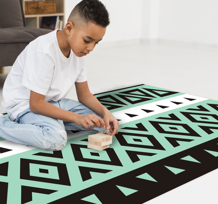 Geometric Gaming Path gaming vinyl rug - TenStickers