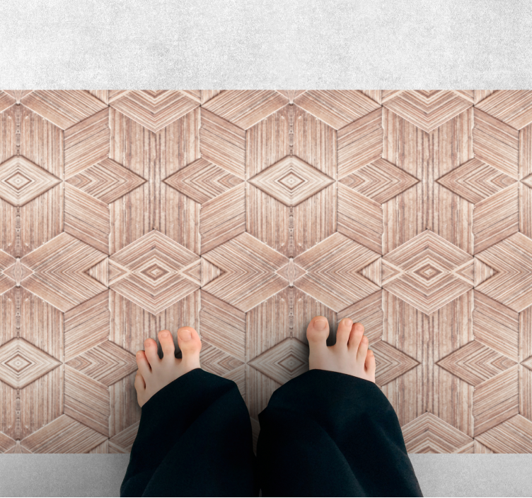 Geometric Pattern wood vinyl rug - TenStickers