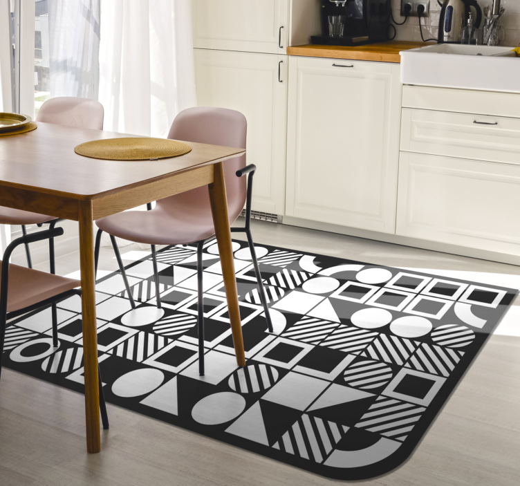 Geometric Shapes Balance geometric vinyl rug - TenStickers