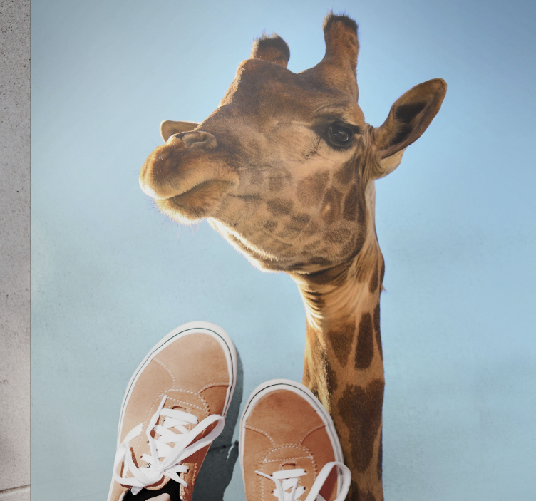 Giraffe headshot animal vinyl rug - TenStickers