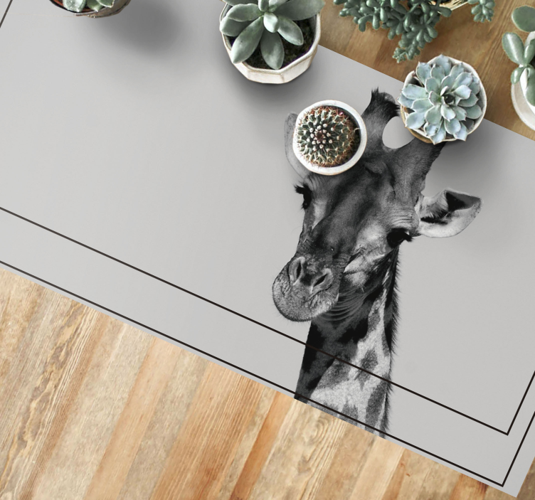 Giraffe Portrait animal vinyl rug - TenStickers