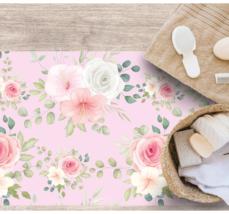 Graceful blossom flower vinyl rug - TenStickers