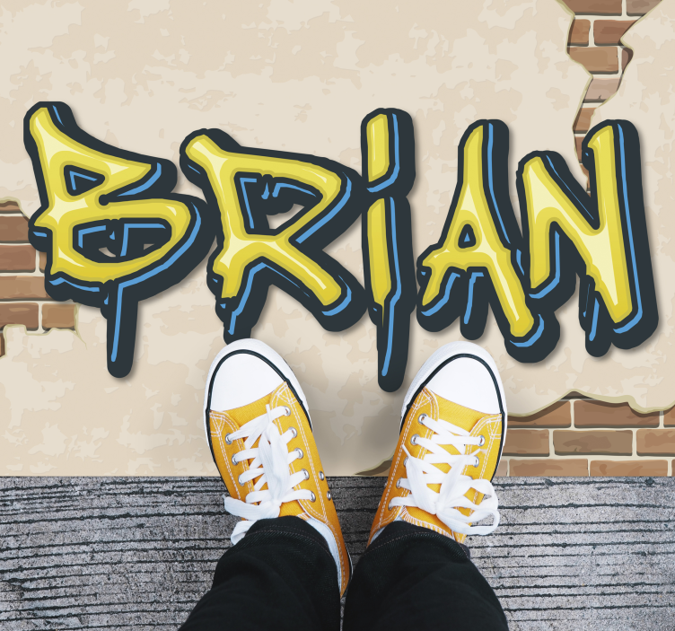 Graffiti style name teenager vinyl rug - TenStickers