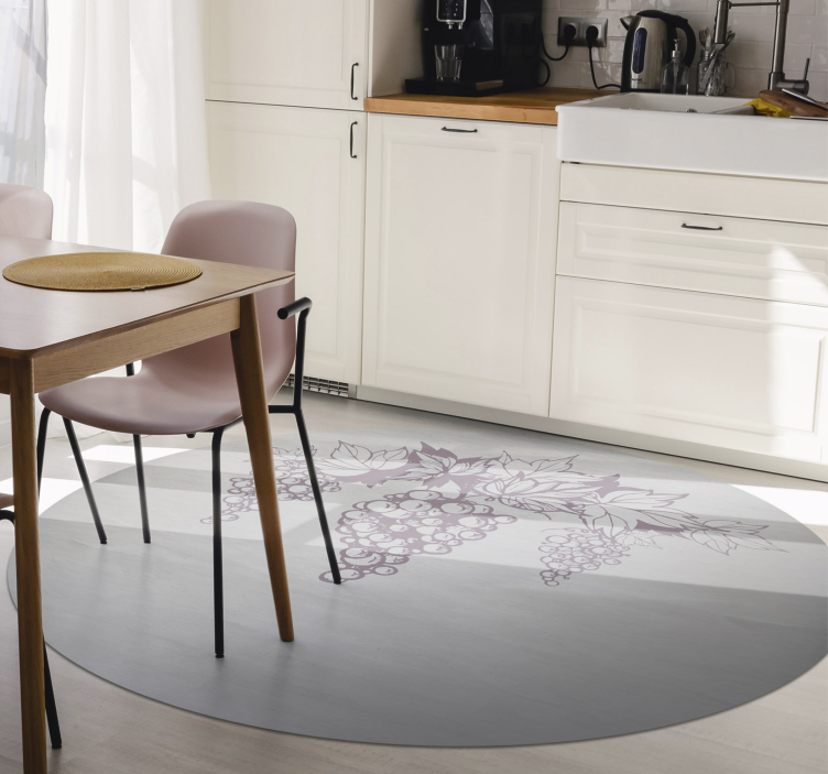 Grapes Botanical Emblem flower vinyl rug - TenStickers